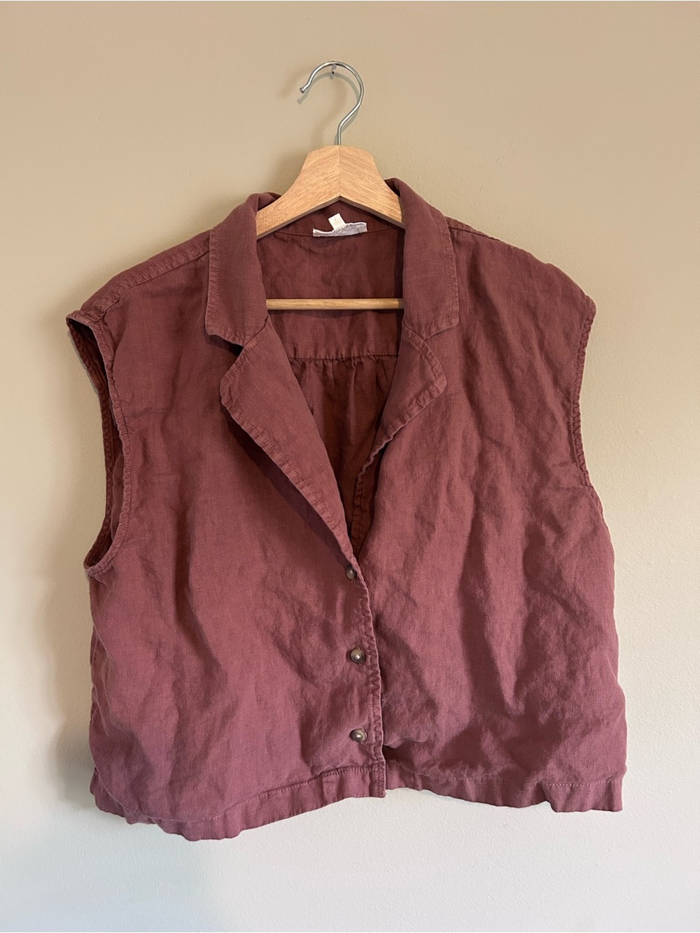 Linen button tank top